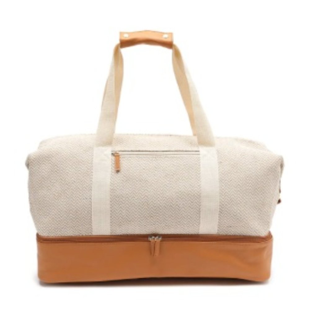 CREAM CANVAS WEEKENDER BAG